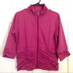 Lucy Activewear Ruched Jacket - L - Magenta